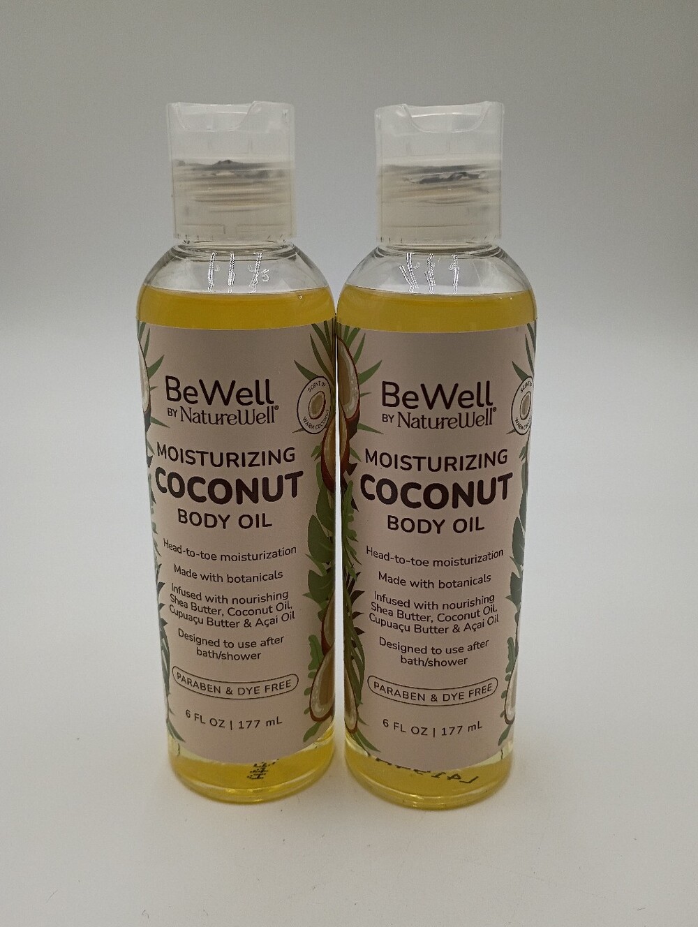BeWell by NatureWell Coconut Moisturizing Botanical Body Oil, 2 Pack (6oz)